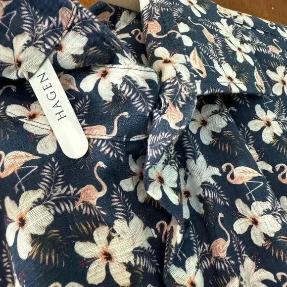 NWOT Men’s Hagen Carmel Ca Button Down
Navy flamingo shirt - Picture 3 of 5